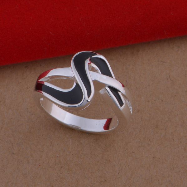 

jewelry 925 silver plated black gutta percha ring