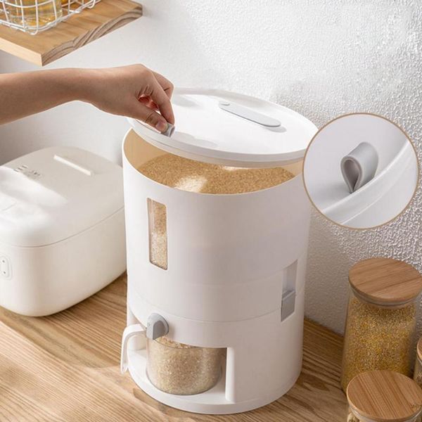 

storage bottles & jars 12kg sealed rice bucket dispenser box transparent visible moisture proof grain powder boxes food container