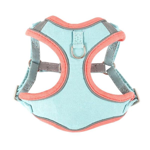 

dog collars & leashes harness vest reflective pet chest strap adjustable breathable cat suede leash for dogs accessories