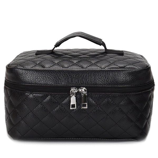 

cosmetic bags & cases box quilted professional bag women's large capacity storage handbag travel toiletry makeup sac