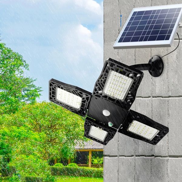 IPReeﾮ 800LM 60 LED Solar Light 3 Lamp Head Timer Impermeabile Pieghevole Giardino esterno Lavoro con pannelli di controllo remoto