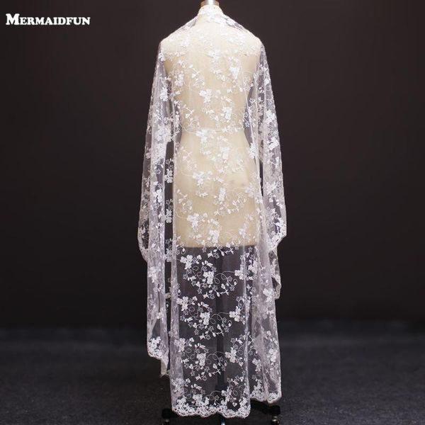 

bridal veils 2021 one layer lace edge floral tulle waltz wedding veil with comb beautiful accessories, Black