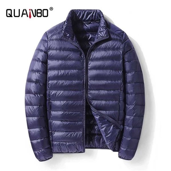 

quanbo men's lightweight packable down jacket breathable puffy coat water-resistant male puffer jacket 211129, Black