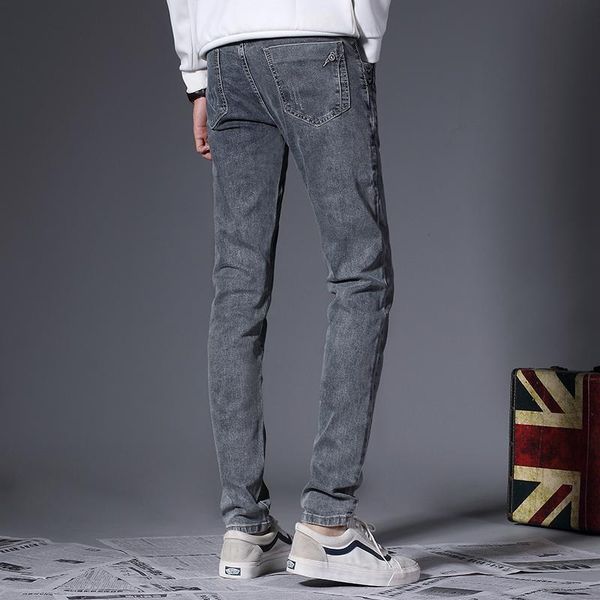 

sell jeans in spring of 2021 men's pants pencil fashion elastic slim men full size trousers 6cnp, Blue