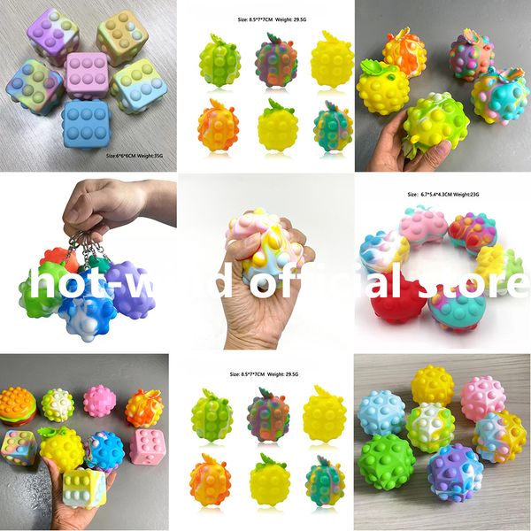 

multi styles fidget toys 3d ball party favor luminous anti-stress sensory squeeze squishy pinch toy anxiety relief for kids adults vent gift