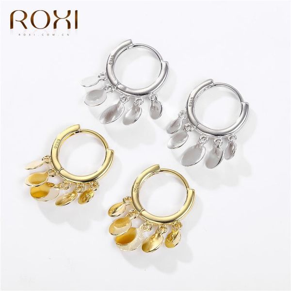 

hoop & huggie roxi fashion tassel circle wafer earrings for women girls vintage jewelry earring round beads pendientes brincos, Golden;silver