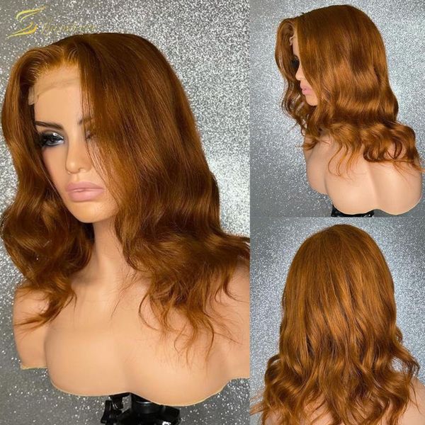 

body wave bundles with frontal honey blonde color human hair wigs brown preplucked hd transparent wavy 13x6 lace front full1, Black;brown