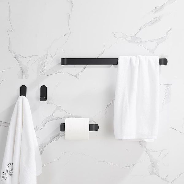 

bath accessory set black bathroom hardware towel bar rack toilet paper holder robe hook aluminium alloy accessories