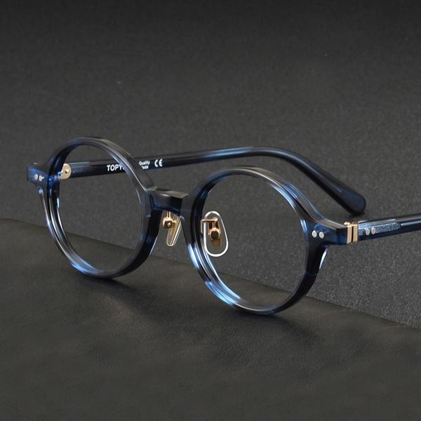 

fashion sunglasses frames 2021 vintage round glasses frame men women myopia prescription optical eyeglasses acetate retro eyewe, Black