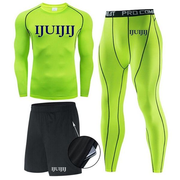 

ethnic clothing men's compression sportswear suits gym tights training clothes workout jogging sports set running rashguard tracksuit c, Red