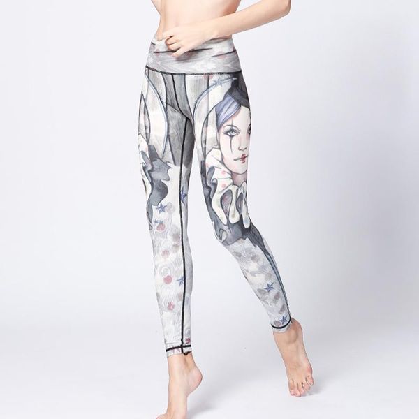 

yoga outfits women sport color printing pants compression tights seamless stretchy high waist running fitness push up leggings, White;red