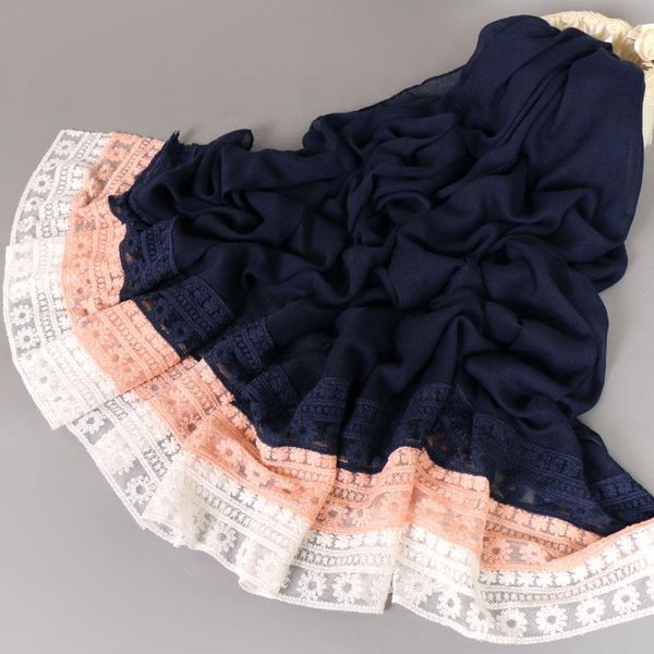 

scarves cotton and linen lace ethical wind stole 2021 color matching shawl wholesale bs454 longer sell like cakes, Blue;gray