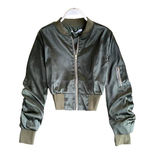 

women's jackets saleqi autumn winter high waist short female jacket korean full sleeve basic coat for women fashion baseball uniform, Black;brown