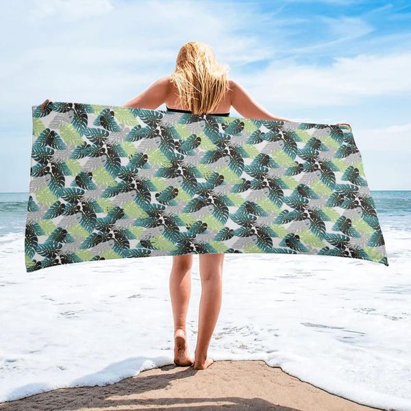 

towel tropical plant jungle leaf bath bathroom microfiber face towels sporty quick-dry for adults