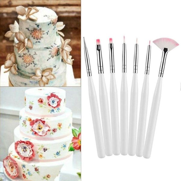 

baking & pastry tools 7pcs/set fondant cake painting brush decorating dusting diy cooking tool icing pen promotion decor u9f9