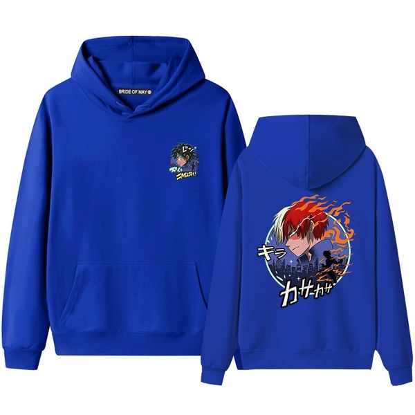 

my hero academy hoodie casual pullover men, Black