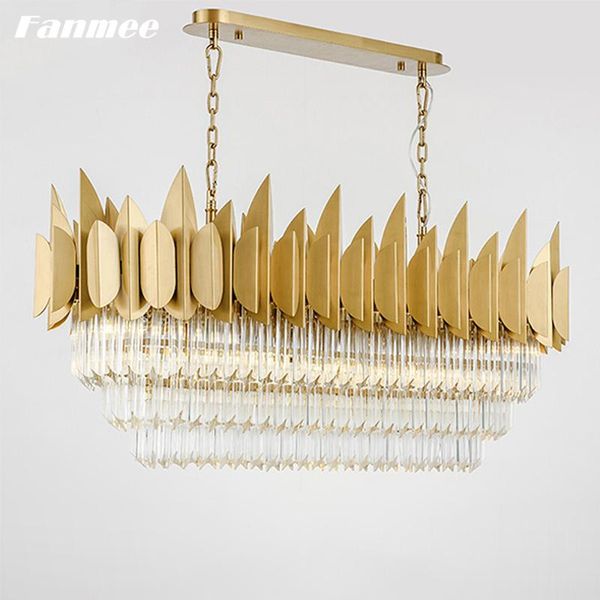 

chandeliers oval modern clear glass chandelier light led contemporary luxury golden finish hanging lamp indoor fixture for living room