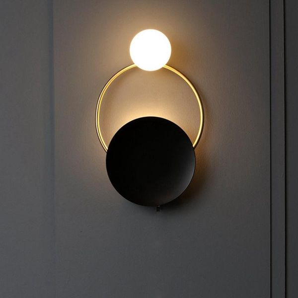 

wall lamp creative nordic led lamps round lights indoor lighting bedroom parlor aisle metal light sconce fixtures