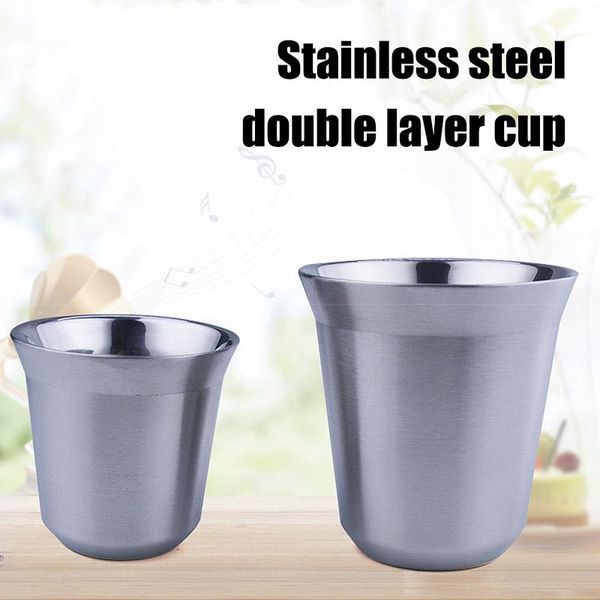 

stainless steel double-layer coffee cup heat insulation water milk drinking rh mugs