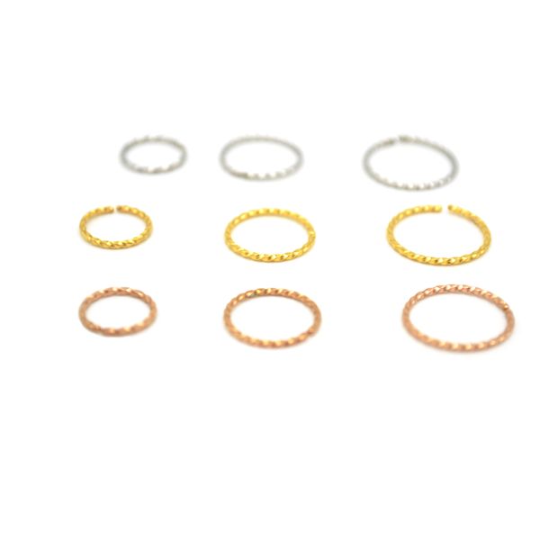 

twisted hoop nose ring 20g 6mm 8mm 10mm ear earring rings popular body piercing jewelry steel bendable septum, Silver