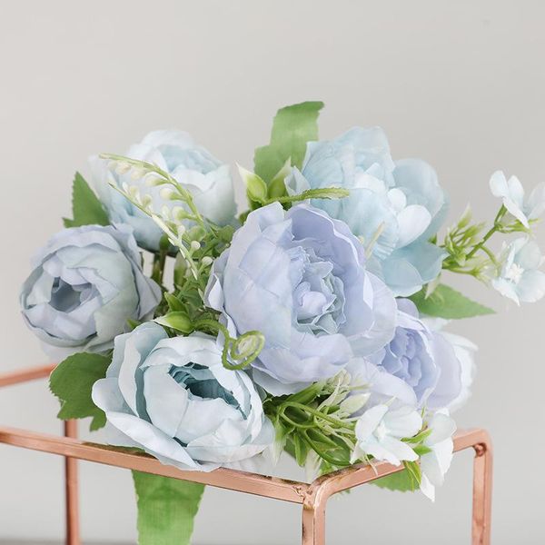 

decorative flowers & wreaths simulation 5 fork 7 small peony bouquet living room dining table diy decoration wedding arrangement 30cm fake s
