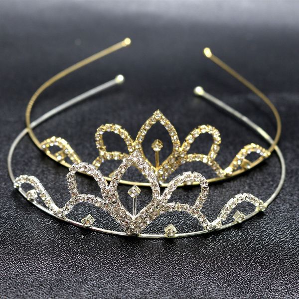 

new bridal crown fashion rhinestone children's hair band, Golden;silver