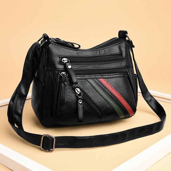 

evening bags qiaosansan women's bag pu fashion stitching contrast color single shoulder messenger large capacity mother storage