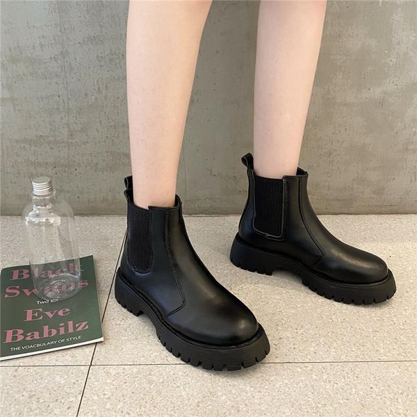 

boots fashion women warm winter 4cm heel for woman platform black basic slip on shoes botas 35-39