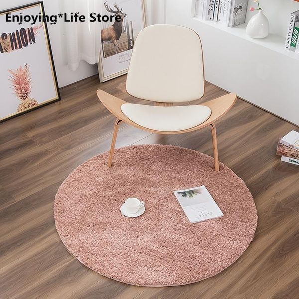 

carpets thickened simple round carpet coffee table bedroom living room solid color computer chair floor mat rugs for children rooms