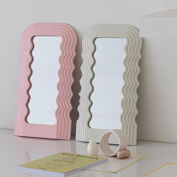 

mirrors home decoration mirror resin wave tablemakeup espejo solid color for room decor wall miroir