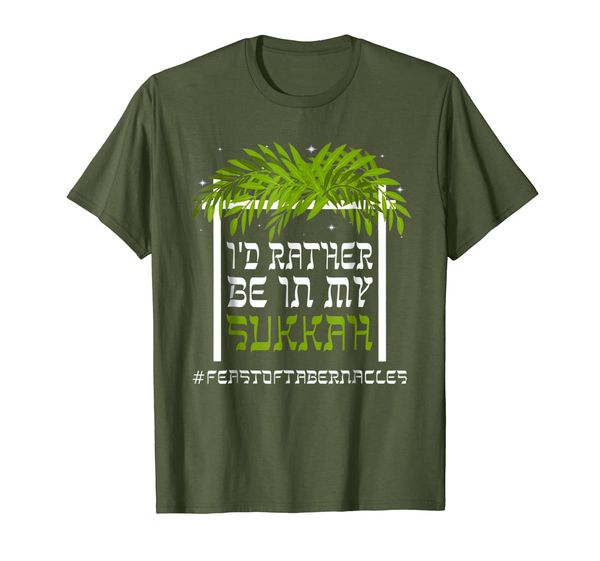 

i'd rather be in my sukkah sukkot tabernacles feast t-shirt, White;black