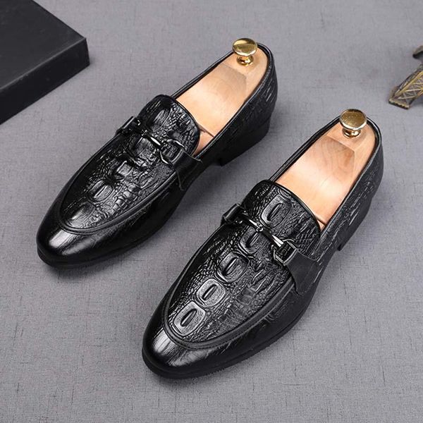 

dress shoes shiny men's wedding formal office sapato social masculino party business prom footwear heren schoenen, Black
