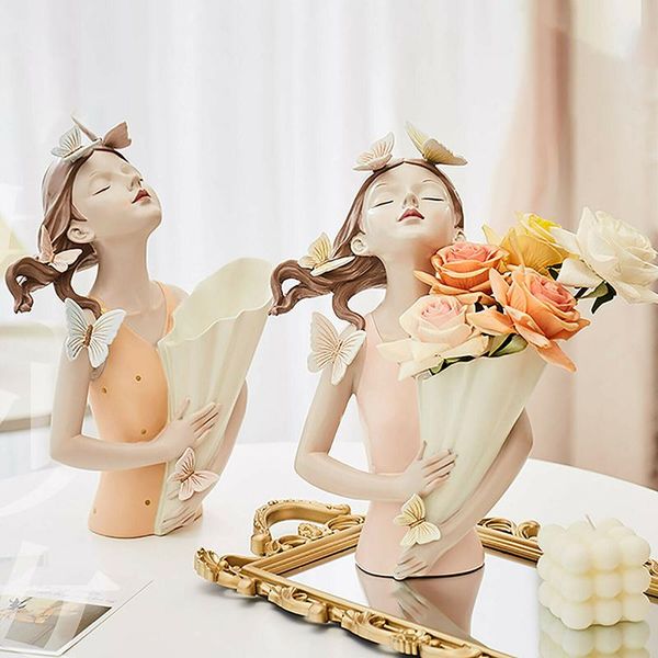 

other home decor beautiful butterfly girl sculptures vases countergift flowers ornaments for office fas6