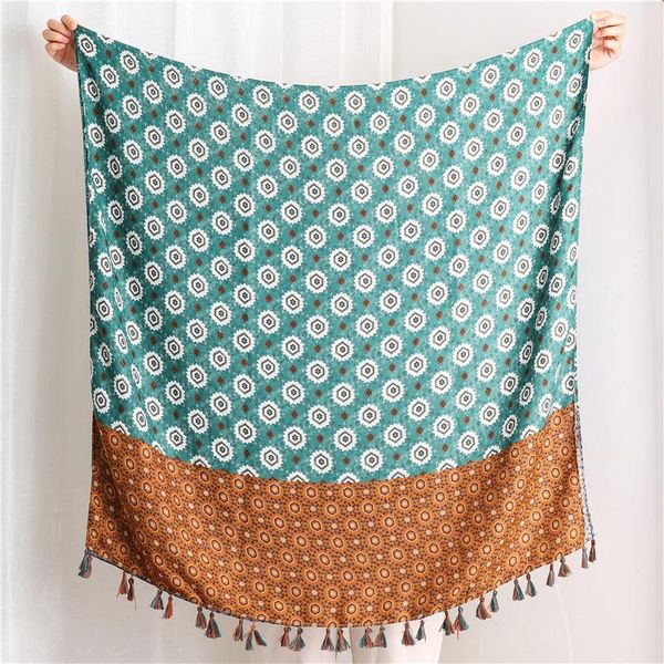 

scarves 2021 shawl style cotton linen winter scarf women versatile silk scarves-style headscarf printed blanket, Blue;gray