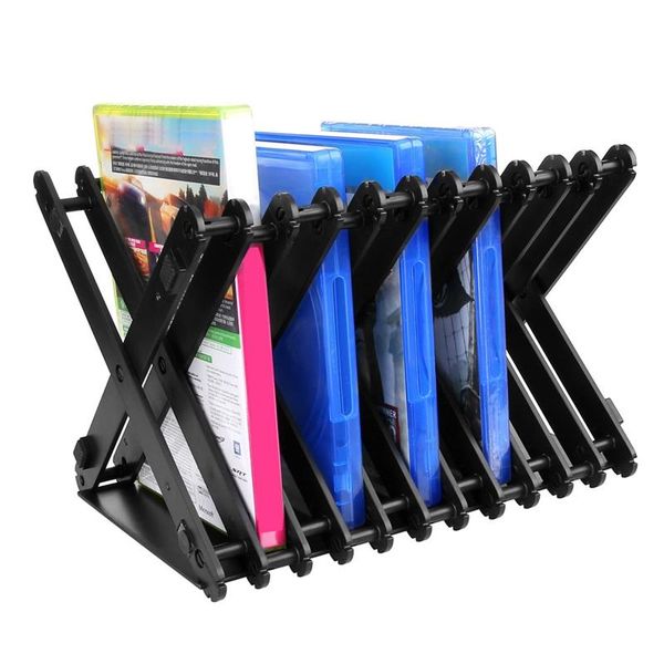 

hooks & rails game storage rack, disc suitable for ps4/ps5 stand, foldable stand