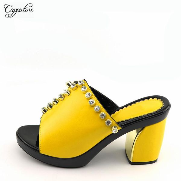 

dress shoes fashion yellow wedding/party african women's high heel slipper cr2122 height 7.8cm, Black
