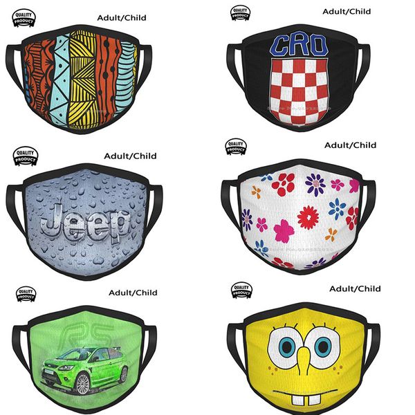 

custom logo new cartoon car flower fashion 3d digital printed dustproof cotton mask