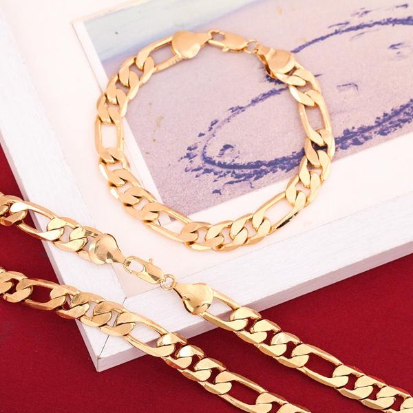 

earrings & necklace brass big men 9mm bracelet mens figaro chain choker necklaces chains fashion jewerly, Silver