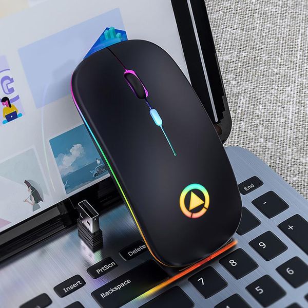 

mice wireless mouse bluetooth rgb rechargeable computer mause silent ergonomic led usb optical backlit for lappc