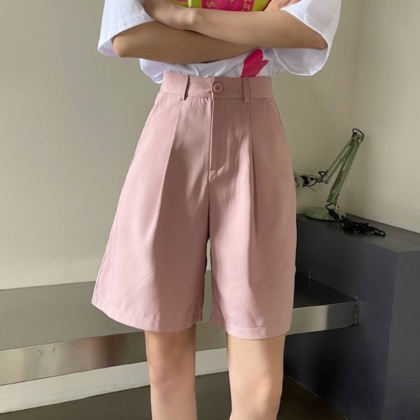 

women's shorts hzirip summer female leg plus size fashion femme casual in straight line oversize loose chic all thin games solid shorts, White;black