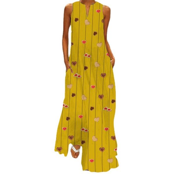 

factorymlp8 v-neck 2021 new summer sleeveless long skirt printed emerald dress women's wear, White;black