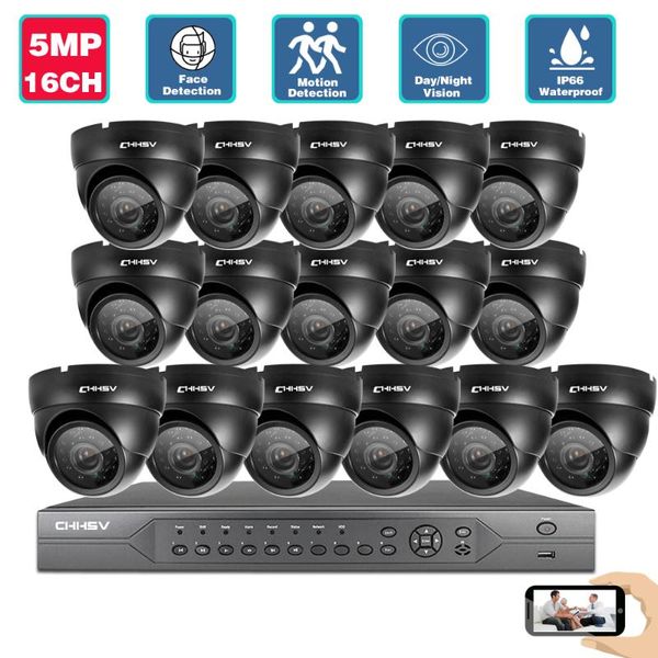 

wireless camera kits hcvahdn h.265+16ch 4k 5mp poe nvr cctv system ai ultra hd outdoor waterproof security ip video surveillance set