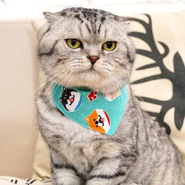 

cat costumes pet triangle scarf saliva button cartoon bib dog universal accessories