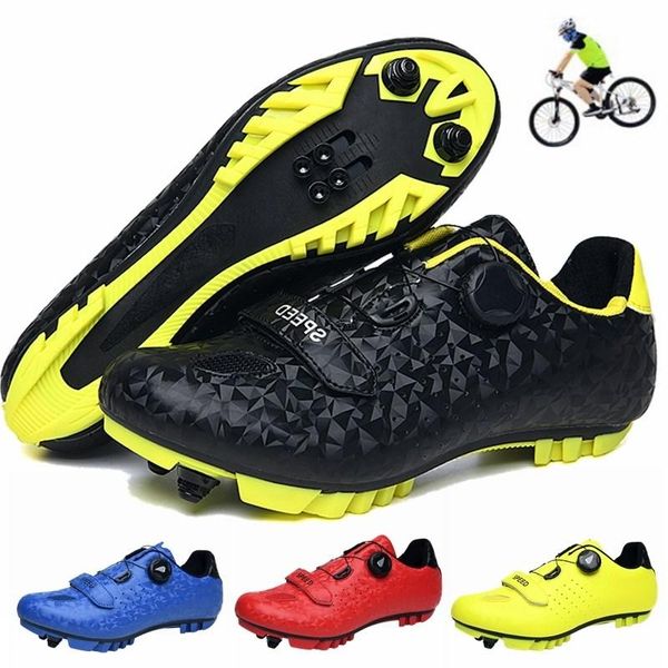 

mtb cycling shoes men mountain professional self-locking road racing bicycle sneakers hombre zapatillas ciclismo footwear, Black