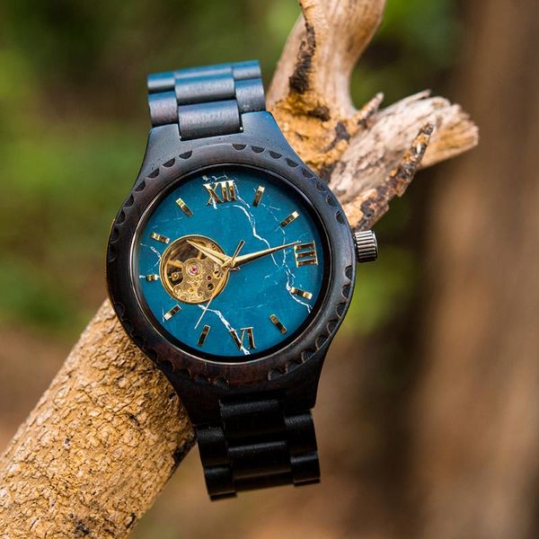 

wristwatches bobo bird wood automatic watches men relogio masculino mens watch timepieces erkek kol saati drop oem, Slivery;brown