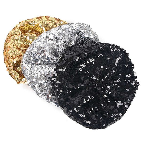 

autumn spring and ball muslim sequin cap black, Blue;gray