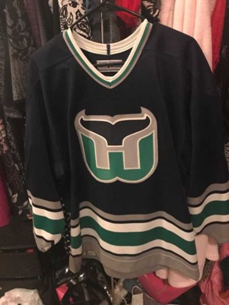 Rara maglia da hockey vintage 44 CHRIS PRONGER Hartford Whalers cucita su misura con qualsiasi nome e numero di maglia