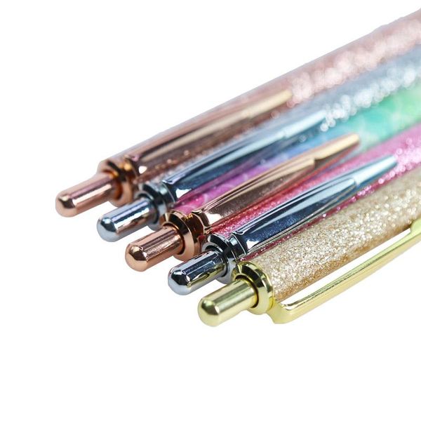 

ballpoint pens 1 pcs flash crystal pen metal pendant 1.0mm nib, Blue;orange