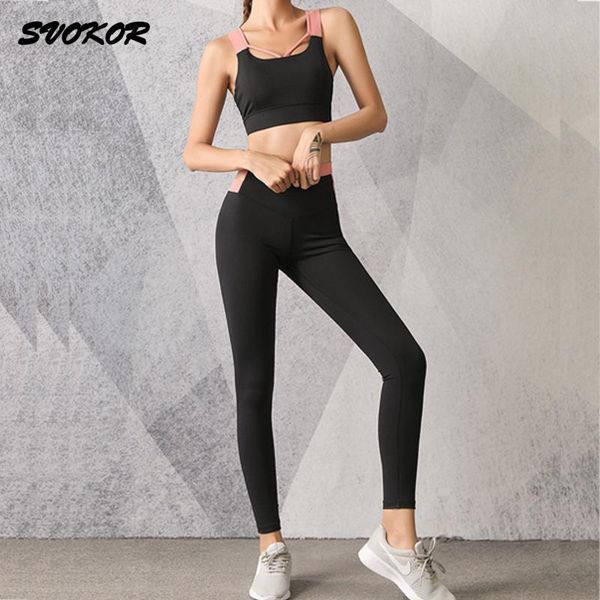 

yoga outfit svokor women patchwork set workout gym clothes running fitness sport hollow sports bra breathable sportswear