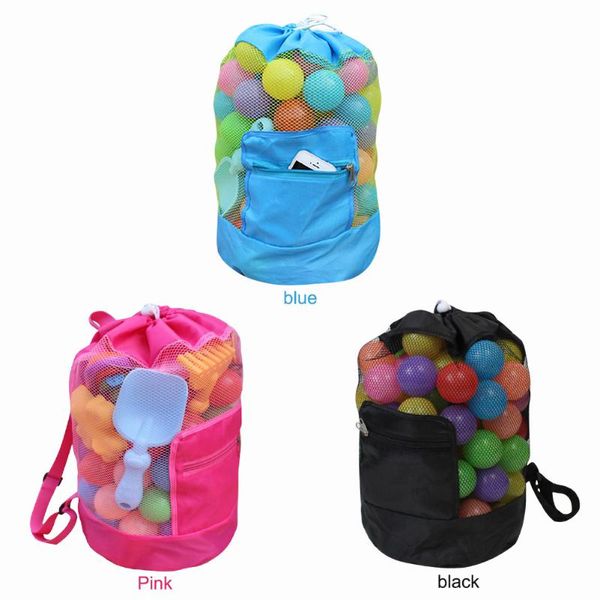 

pool & accessories foldable sand away beach pouch tote mesh bag travel children toy organizer sundries net drawstring storage backpack